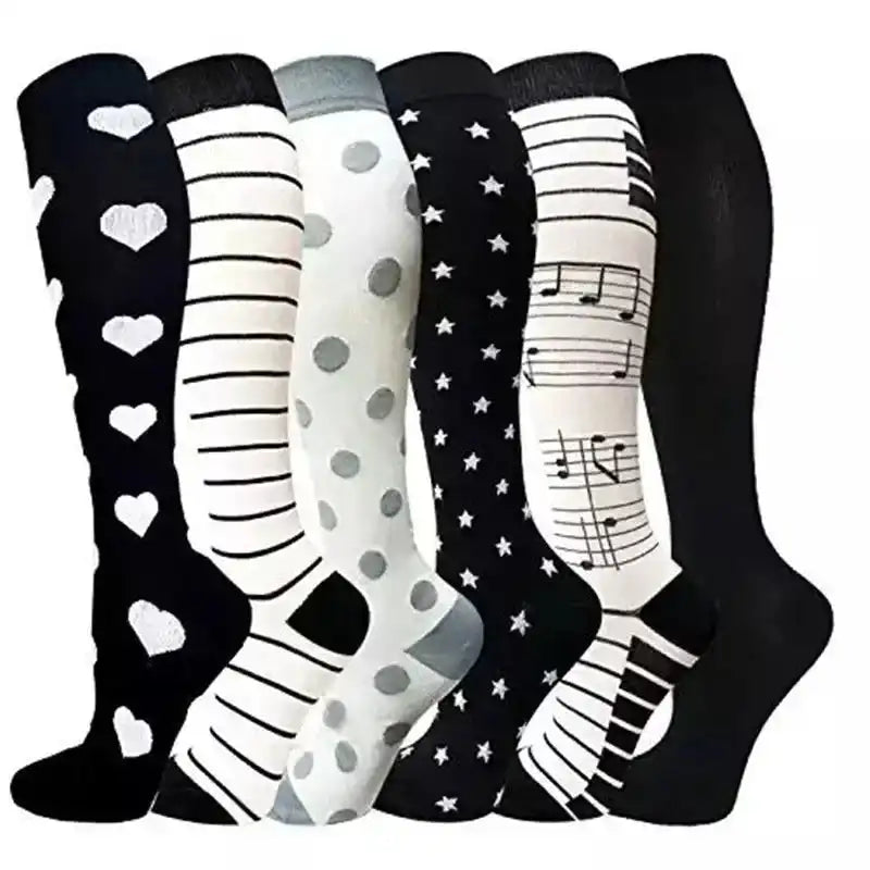 Unisex Compression Socks for Promoting Blood Circulation, Reducing Leg Pain, and Supporting oxygenation while on feet for long periods of time