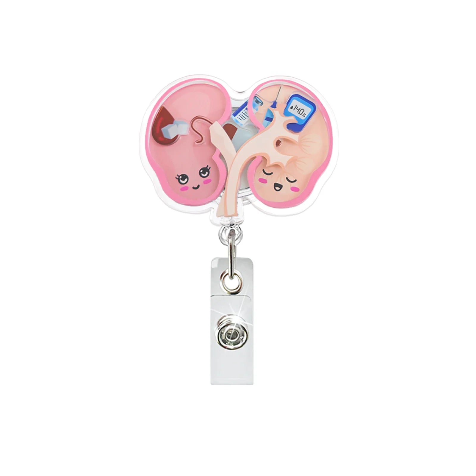 Badge Reel Lightweight Retractable Badge Clip Id Card Holder Compact Nurse Id Holder For Hospitals Doctors Exhibitions Kidney 1