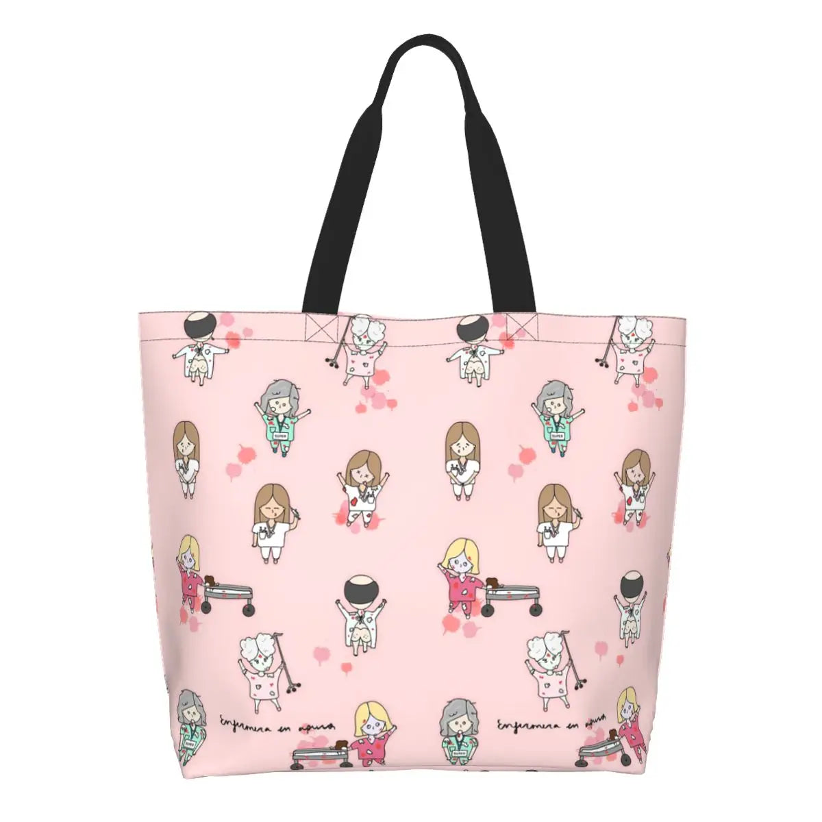 Custom Reusable Funny Nurse Shopping Bag Women Shoulder Canvas Tote Bag Portable Nursing Grocery Shopper Bags 16 50x40x15 cm