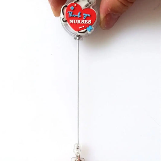 ID Card Holder Nurse Badge Reel Name Tag Chest Card Retractable Badge Holder Exhibition Card Work Card Easy Pull Buckle - Healthcare Vibes