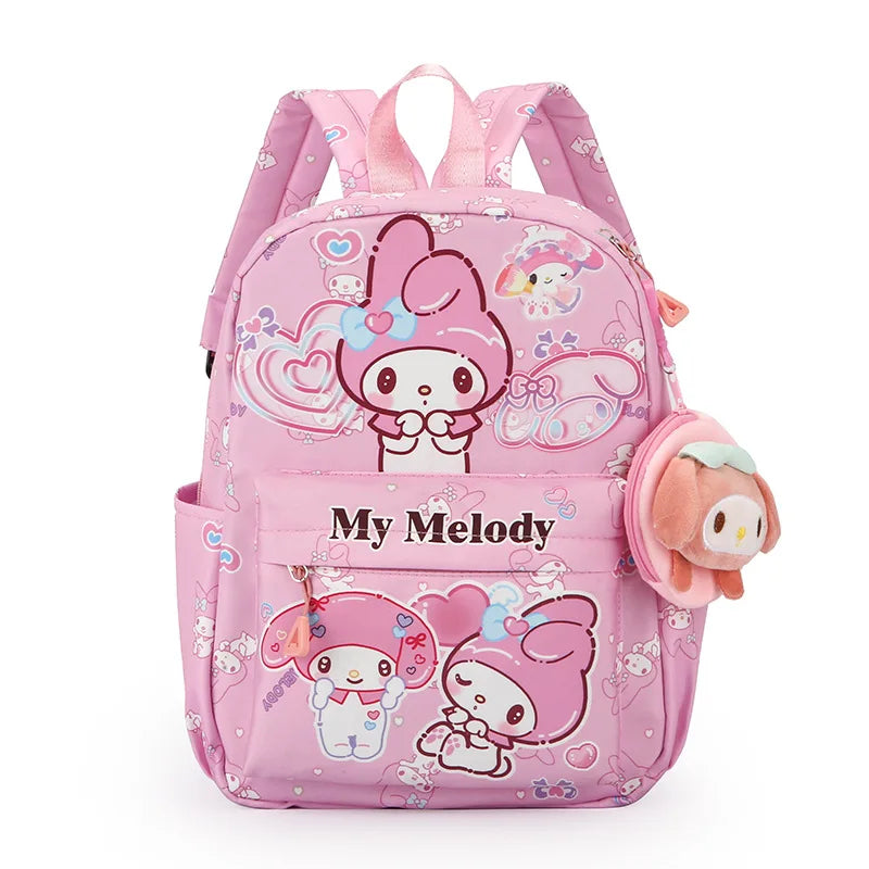 BACK TO SCHOOL: Kuromi,Hello Kitty, Cinnamoroll Backpack Featuring Coin Purse, Sanrio Cartoon Schoolbag Melody