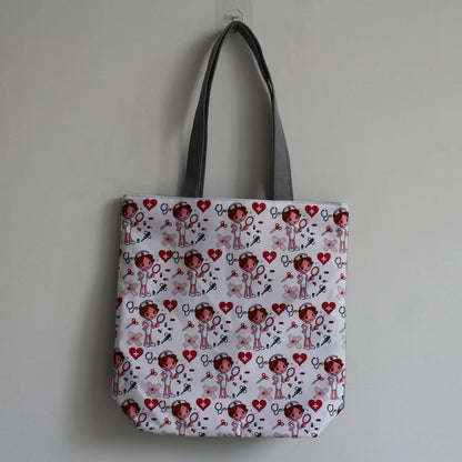 Fashion Tote Customized Cartoon Dentist Nurse Shoulder Bag Eco Reusable Shopping Bag Ladies Handbags for Women Casual Portable - Healthcare Vibes