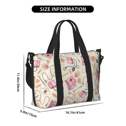 Custom Proud To Be A Nurse Grocery Shopping Tote Bag Women Big Capacity Health Care Nursing Gym Beach Travel Bags