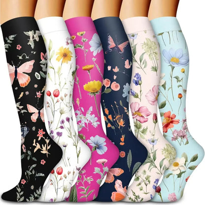Compression Socks Compress Socks Yoga Air Travel Moisture Control & Odor Resistance Graduated Pressure Nylon Anti-Varicose