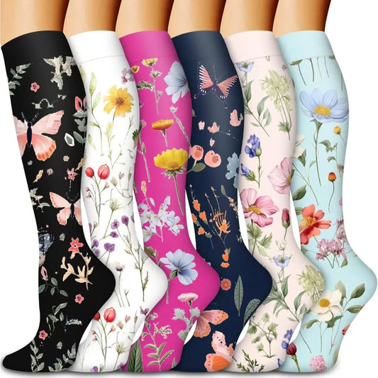 Compression Socks Compress Socks Yoga Air Travel Moisture Control & Odor Resistance Graduated Pressure Nylon Anti-Varicose