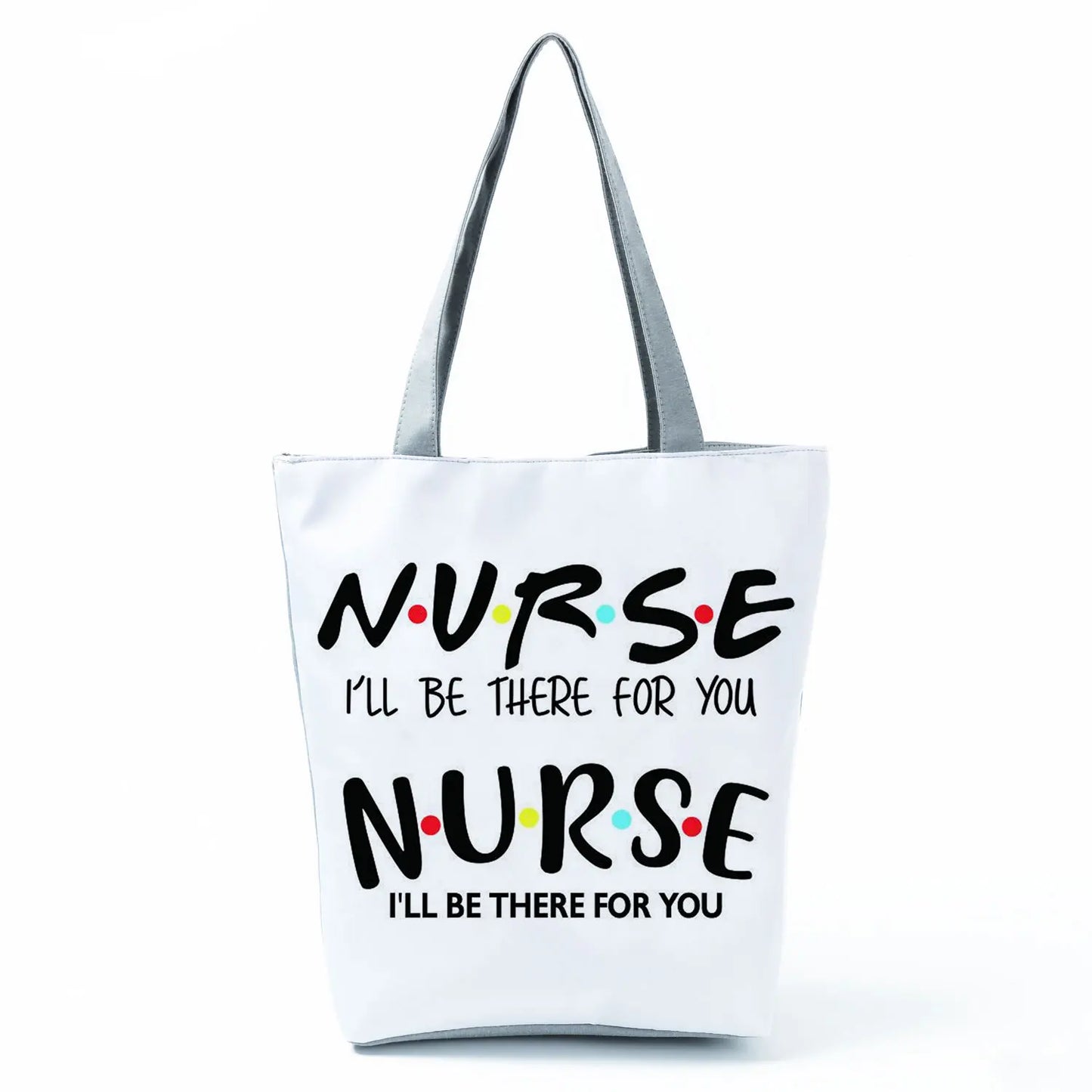 Cartoon Ladies Nurse Print Handbags Foldable High Capacity Women Shoulder Bags Eco Reusable Shopping Bags Travel Beach Tote Bags - Healthcare Vibes