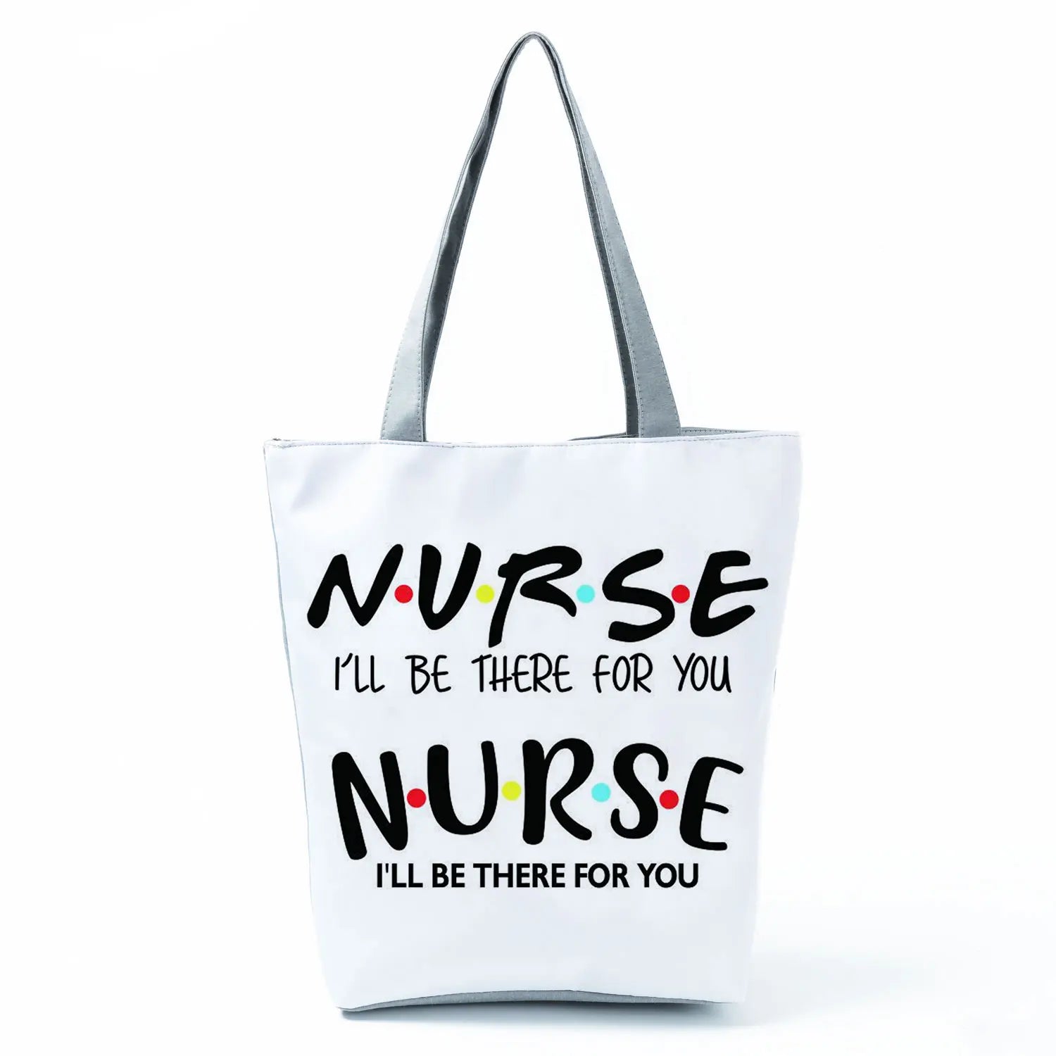 Cartoon Ladies Nurse Print Handbags Foldable High Capacity Women Shoulder Bags Eco Reusable Shopping Bags Travel Beach Tote Bags - Healthcare Vibes