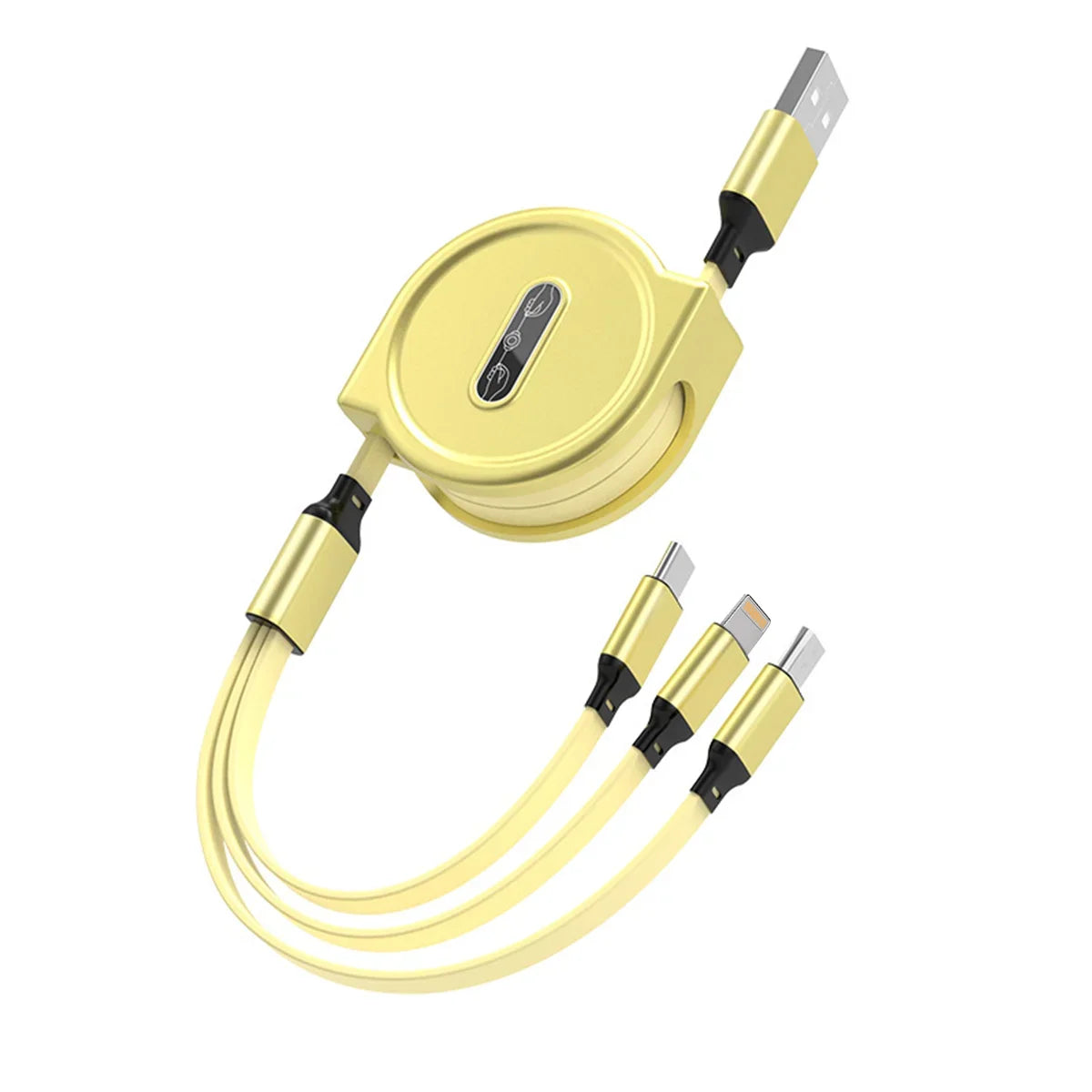 3 In 1 Retractable USB Cable Fast Charging Data Cord For Iphone Samsung Huawei Xiaomi Multi Port Multiple Charging Wire 04 1M
