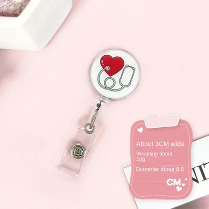 Easy To Pull Buckle Nurse Retractable Badge Reel ID Card Accessories Fashion Nurse ID Card Clips Simplicity Cute