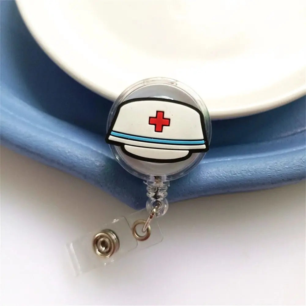 ID Card Holder Nurse Badge Reel Name Tag Chest Card Retractable Badge Holder Exhibition Card Work Card Easy Pull Buckle - Healthcare Vibes