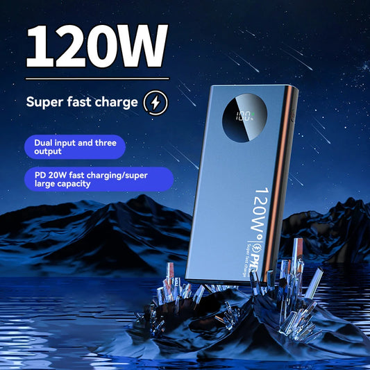 High Capacity Power Bank, Fast Charging, 120W 500000mAh Portable Battery Charger For iPhone Samsung Huawei 2025