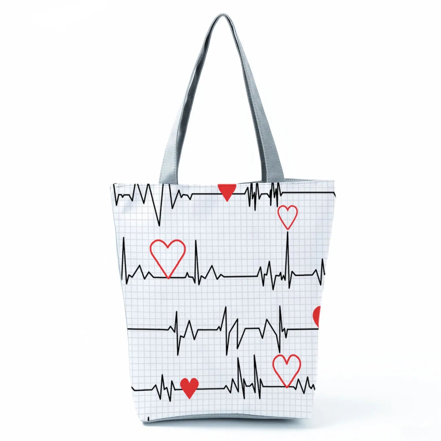 Cartoon Ladies Nurse Print Handbags Foldable High Capacity Women Shoulder Bags Eco Reusable Shopping Bags Travel Beach Tote Bags - Healthcare Vibes
