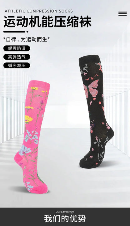 Compression Socks Compress Socks Yoga Air Travel Moisture Control & Odor Resistance Graduated Pressure Nylon Anti-Varicose