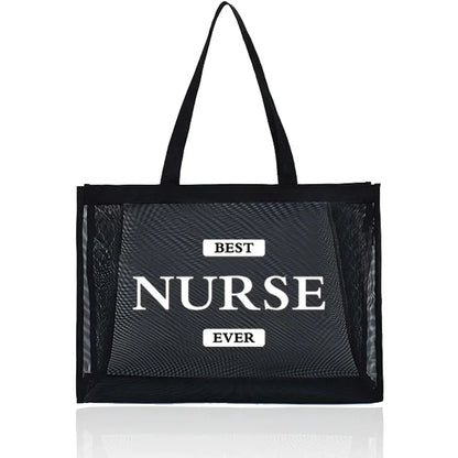 Tote Bags Women Wallets Travel Storage Bags Large Capacity Handbag Transparent Organizer Grid Package Nurse Printing Series - Healthcare Vibes