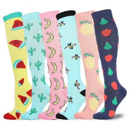 Unisex Compression Socks for Walking, Running, long shifts : 6 Pairs