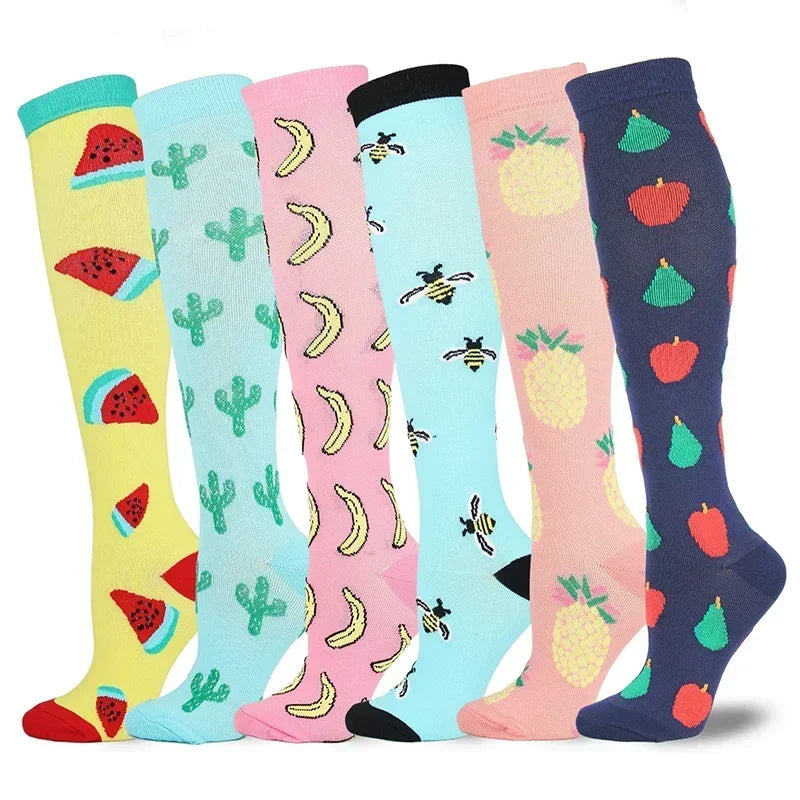 6 Pairs Compression Socks for Men & Women – Ideal for Running, Soccer, Leggings, and Nurses – Pressure Support T-MIX006-5