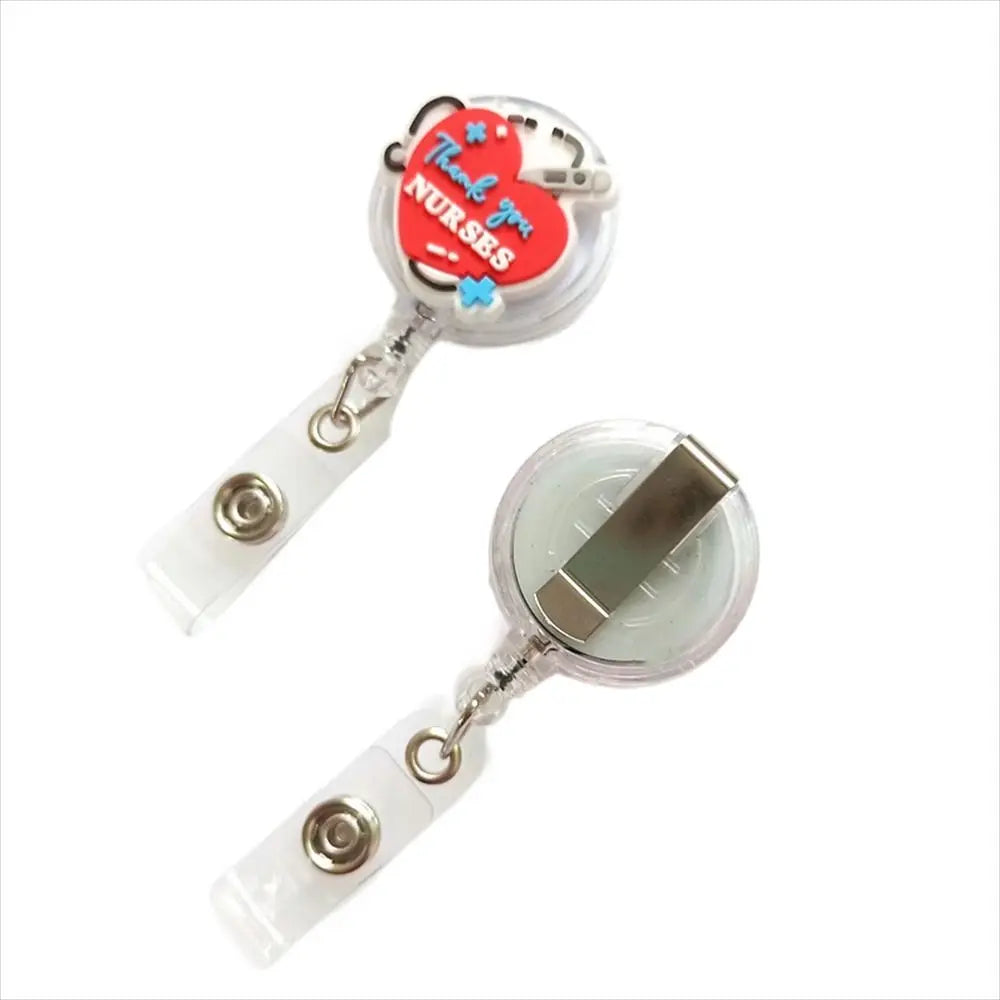 ID Card Holder Nurse Badge Reel Name Tag Chest Card Retractable Badge Holder Exhibition Card Work Card Easy Pull Buckle - Healthcare Vibes