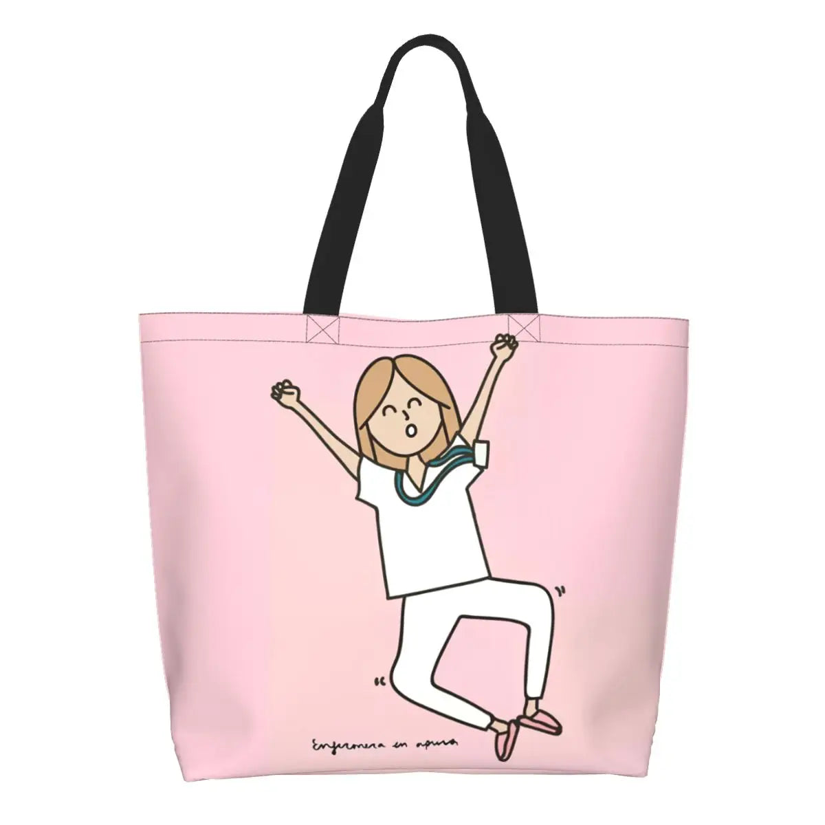 Custom Reusable Funny Nurse Shopping Bag Women Shoulder Canvas Tote Bag Portable Nursing Grocery Shopper Bags 6 50x40x15 cm