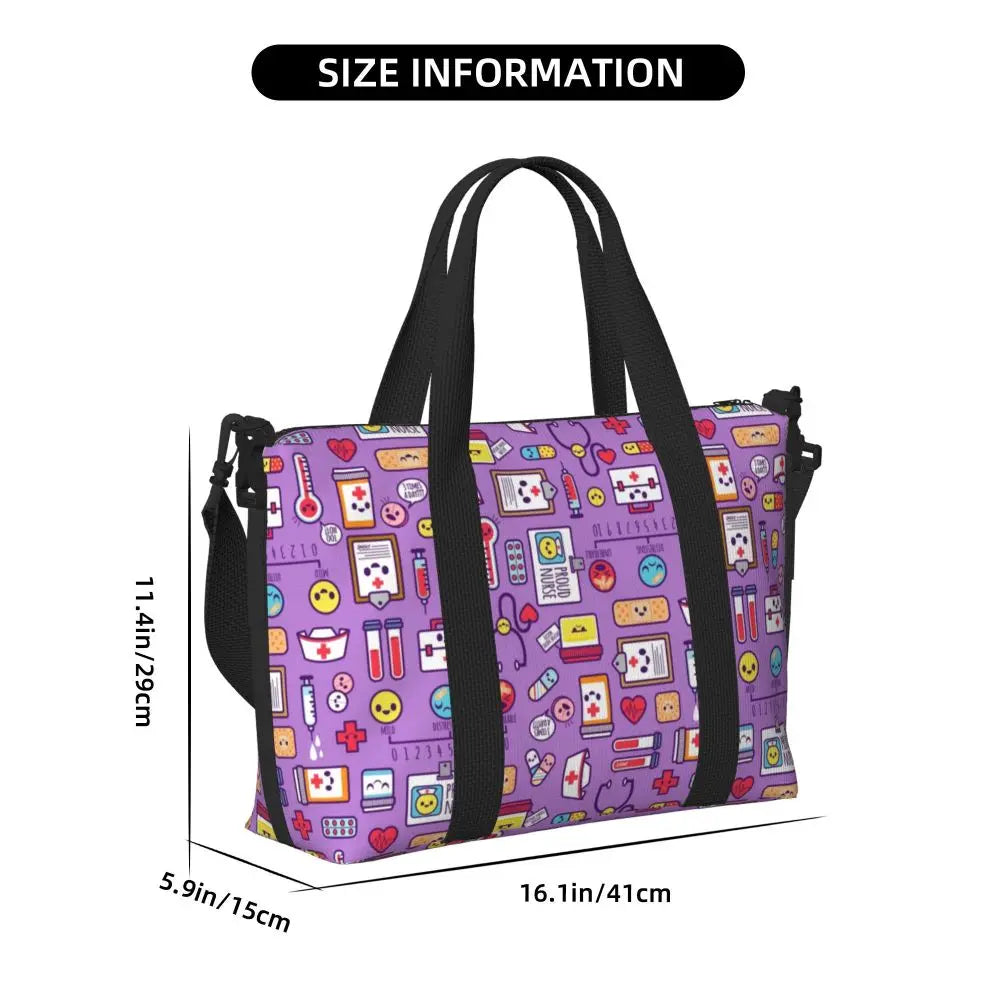 Custom Proud To Be A Nurse Grocery Shopping Tote Bag Women Big Capacity Health Care Nursing Gym Beach Travel Bags
