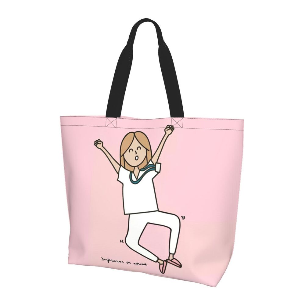 Custom Reusable Funny Nurse Shopping Bag Women Shoulder Canvas Tote Bag Portable Nursing Grocery Shopper Bags