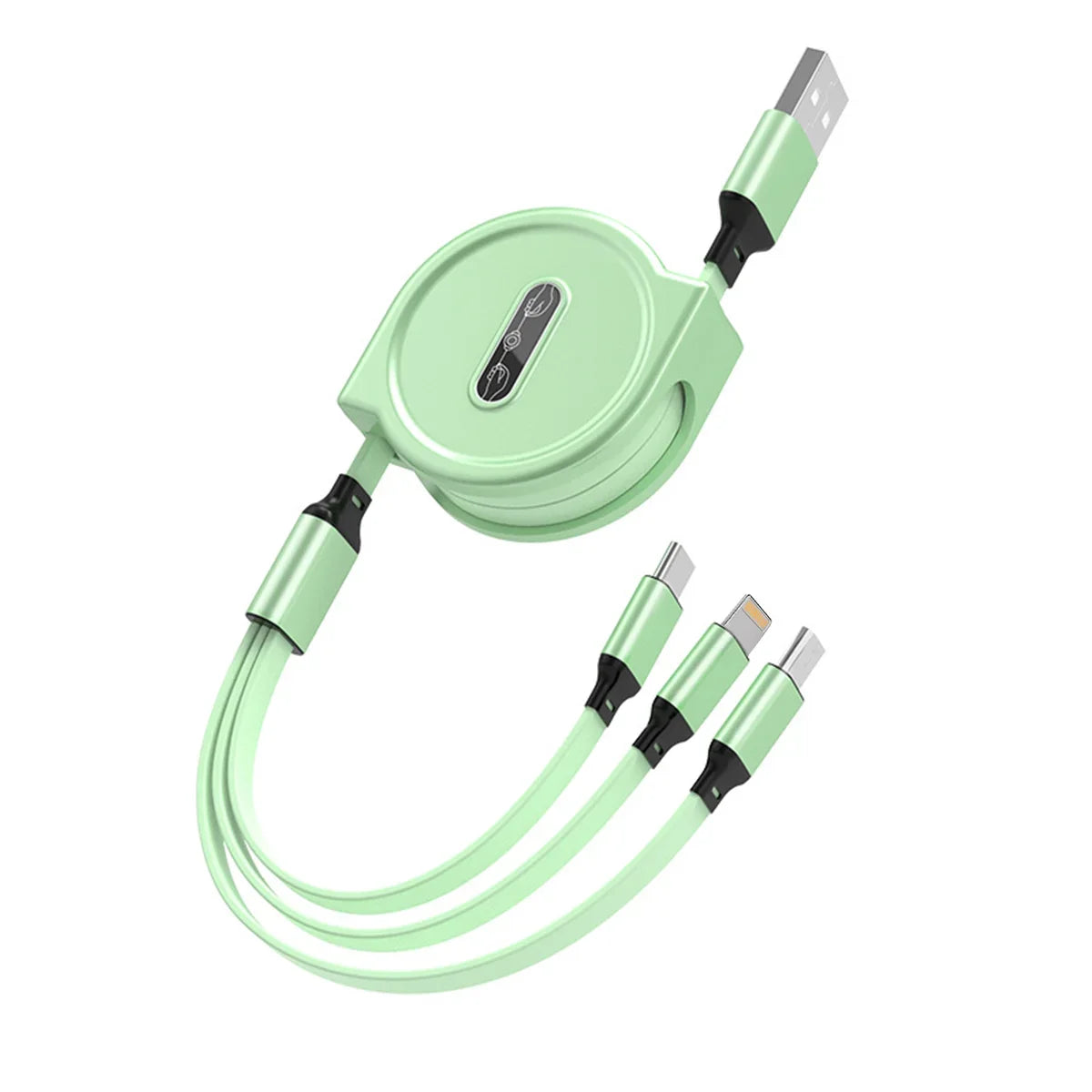 3 In 1 Retractable USB Cable Fast Charging Data Cord For Iphone Samsung Huawei Xiaomi Multi Port Multiple Charging Wire 03 1M