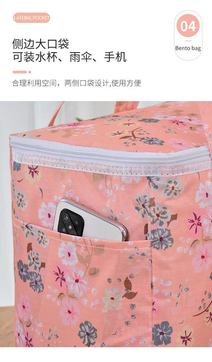 Portable Lunch Bag New Thermal Insulated Lunch Box Tote Cooler Functional Handbag Student Bento Pouch School Food Storage Bags