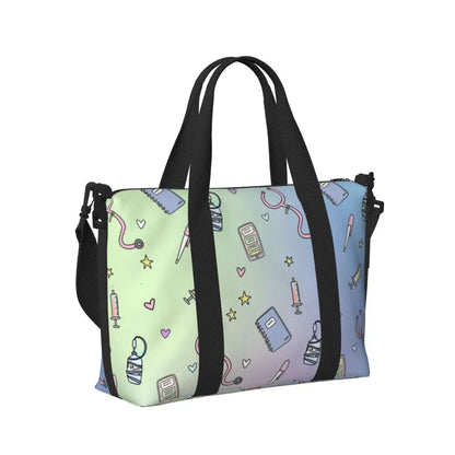 Custom Proud To Be A Nurse Grocery Shopping Tote Bag Women Big Capacity Health Care Nursing Gym Beach Travel Bags