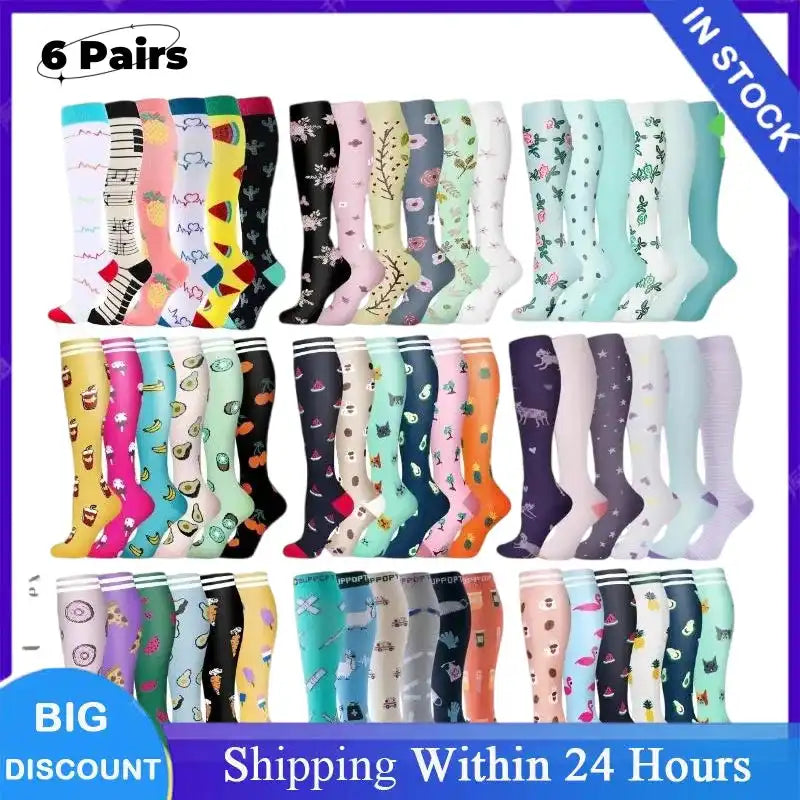 Unisex Compression Socks for Promoting Blood Circulation, Reducing Leg Pain, and Supporting oxygenation while on feet for long periods of time