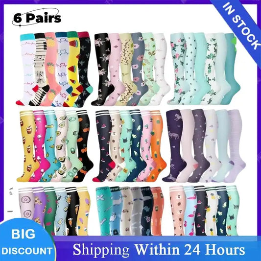 Unisex Compression Socks for Promoting Blood Circulation, Reducing Leg Pain, and Supporting oxygenation while on feet for long periods of time