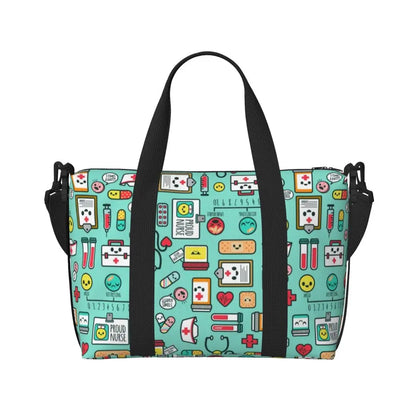 Custom Proud To Be A Nurse Grocery Shopping Tote Bag Women Big Capacity Health Care Nursing Gym Beach Travel Bags