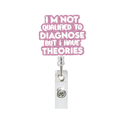 New Design 1 Piece Glitter Retractable Nurse Badge Reel Inspiring Phrase Name Tag ID Card Holder Lanyard School Office Supply