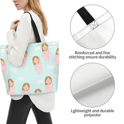 Custom Reusable Funny Nurse Shopping Bag Women Shoulder Canvas Tote Bag Portable Nursing Grocery Shopper Bags