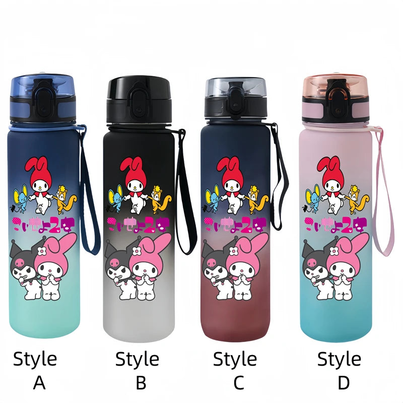 Sanrio 650ml Cartoon-Themed Portable Water Bottle – Large Capacity, Leak-Proof Plastic SA17