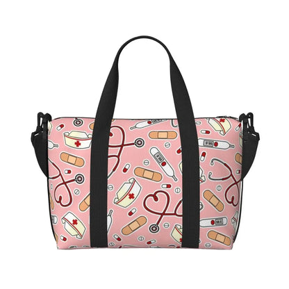 Custom Proud To Be A Nurse Grocery Shopping Tote Bag Women Big Capacity Health Care Nursing Gym Beach Travel Bags
