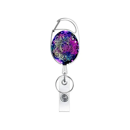 2025 Student Print Office Lanyard Clip Keychain Name Tag Holder Keyring ID Card Keyring Rope Reel Retract Pull Keychain Badge 1