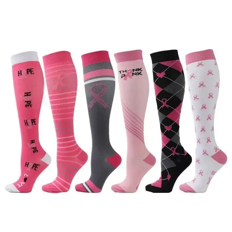 6 Pairs Compression Socks for Men & Women – Ideal for Running, Soccer, Leggings, and Nurses – Pressure Support