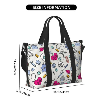 Custom Proud To Be A Nurse Grocery Shopping Tote Bag Women Big Capacity Health Care Nursing Gym Beach Travel Bags