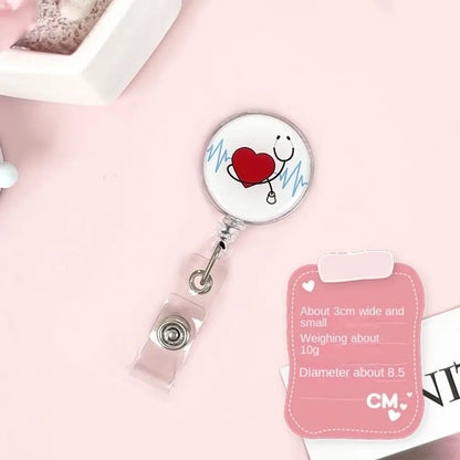Easy To Pull Buckle Nurse Retractable Badge Reel ID Card Accessories Fashion Nurse ID Card Clips Simplicity Cute style 6