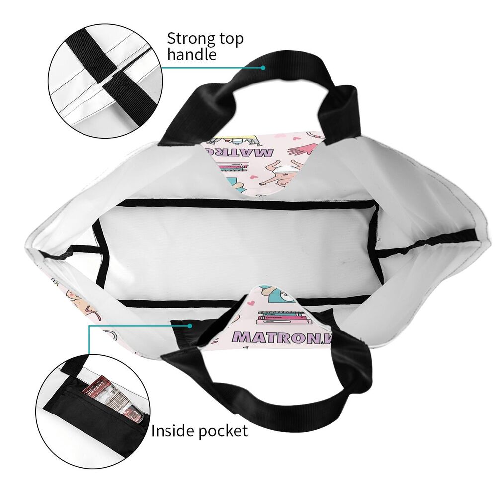 Custom Reusable Funny Nurse Shopping Bag Women Shoulder Canvas Tote Bag Portable Nursing Grocery Shopper Bags