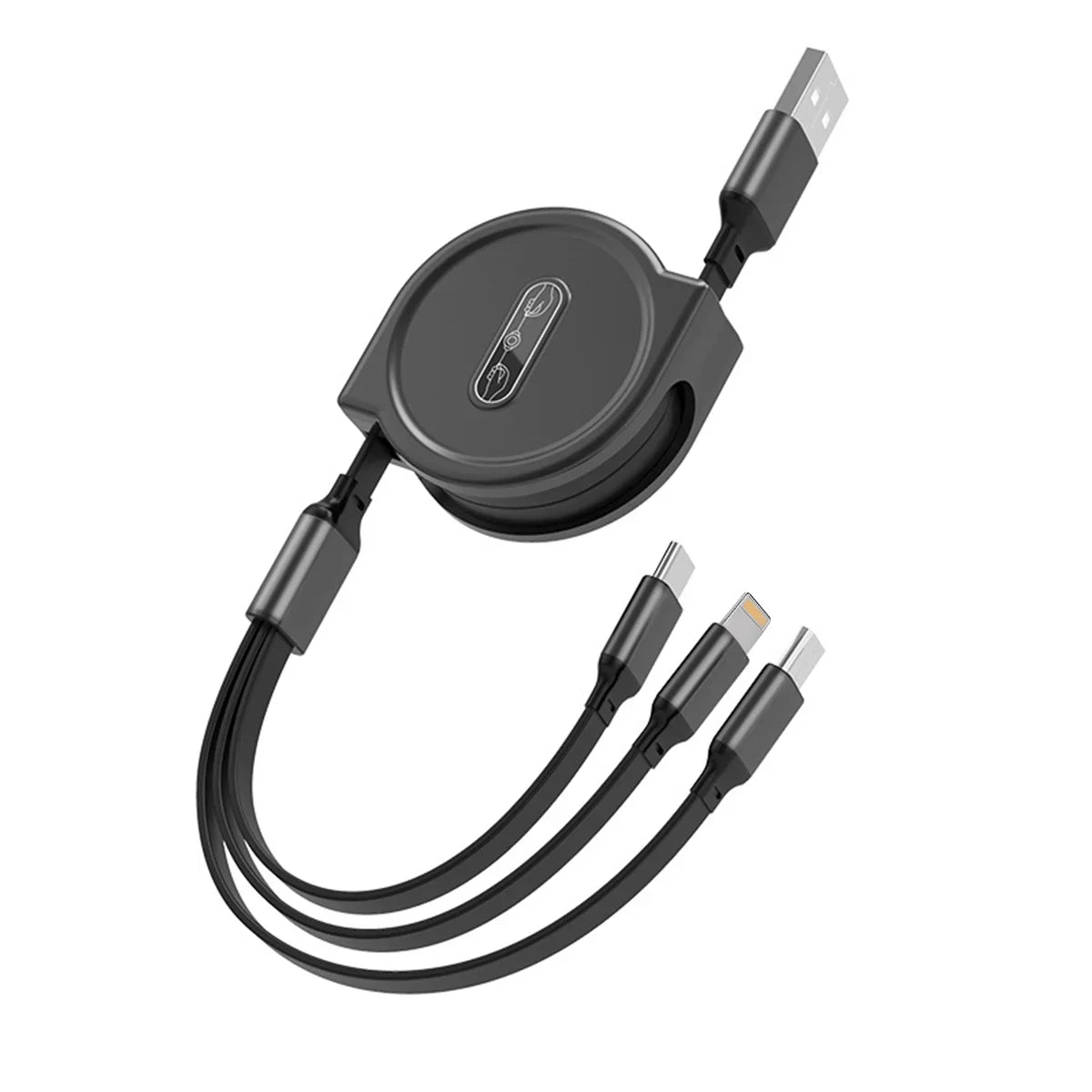 3 In 1 Retractable USB Cable Fast Charging Data Cord For Iphone Samsung Huawei Xiaomi Multi Port Multiple Charging Wire 06 1M