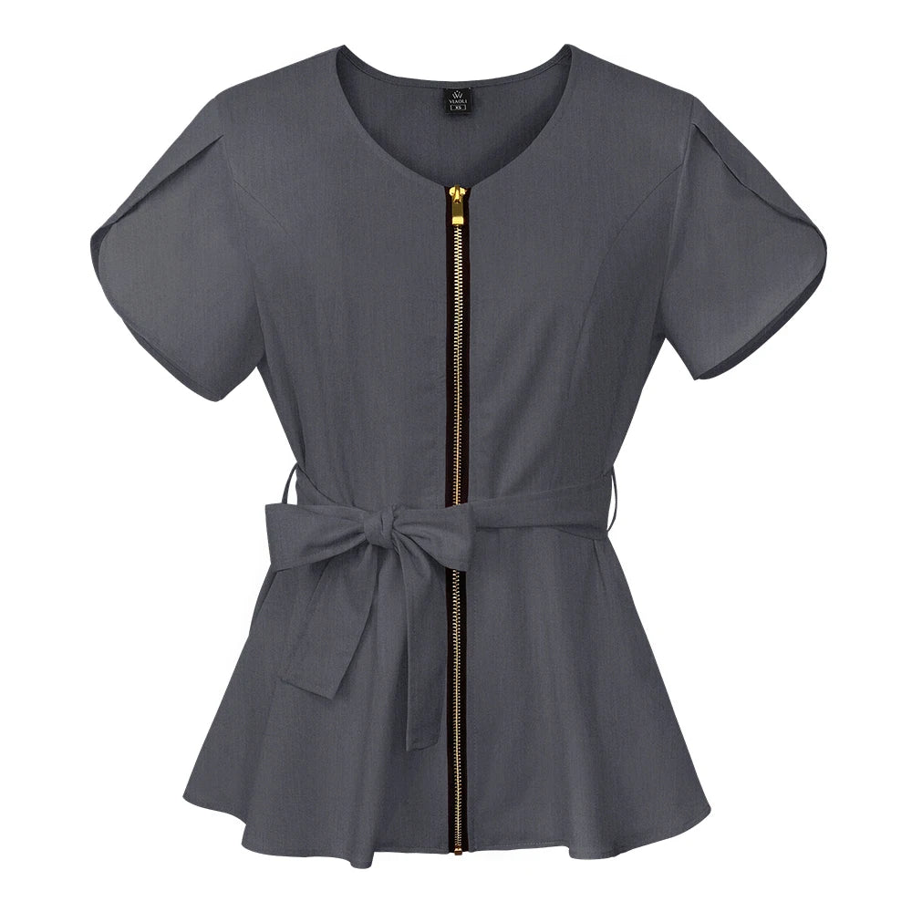 Short Sleeve Women's Scrub Tops for Work Medical Uniforms for Surgery - Healthcare Vibes