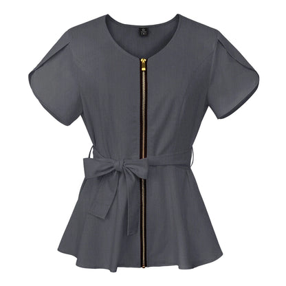 Short Sleeve Women's Scrub Tops for Work Medical Uniforms for Surgery - Healthcare Vibes