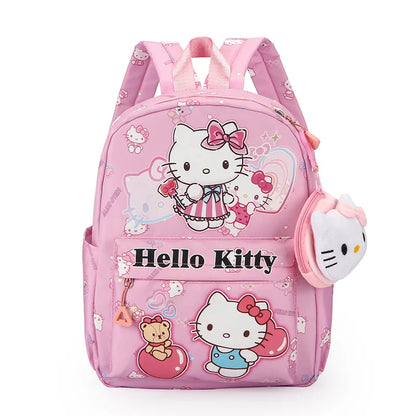 BACK TO SCHOOL: Kuromi,Hello Kitty, Cinnamoroll Backpack Featuring Coin Purse, Sanrio Cartoon Schoolbag Hello Kitty