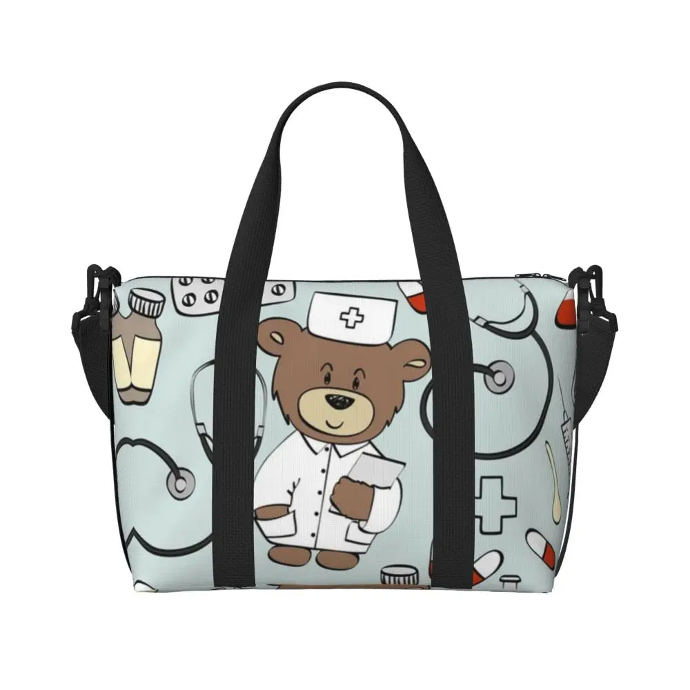 Custom Proud To Be A Nurse Grocery Shopping Tote Bag Women Big Capacity Health Care Nursing Gym Beach Travel Bags