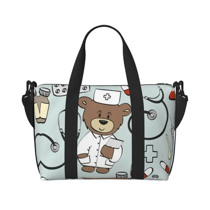 Custom Proud To Be A Nurse Grocery Shopping Tote Bag Women Big Capacity Health Care Nursing Gym Beach Travel Bags