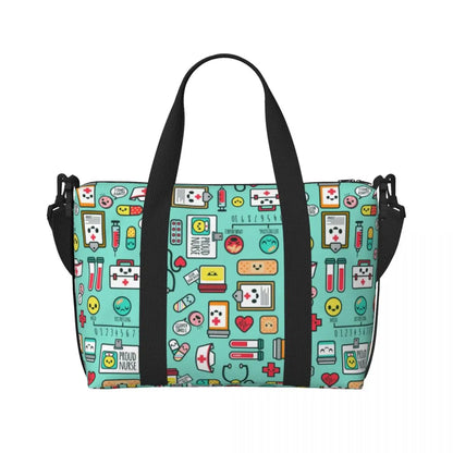 Custom Proud To Be A Nurse Grocery Shopping Tote Bag Women Big Capacity Health Care Nursing Gym Beach Travel Bags 1