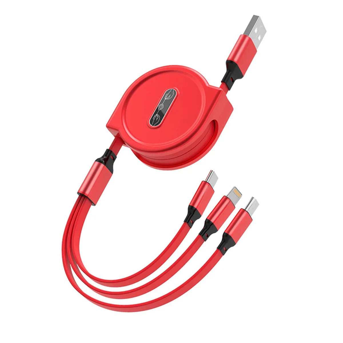 3 In 1 Retractable USB Cable Fast Charging Data Cord For Iphone Samsung Huawei Xiaomi Multi Port Multiple Charging Wire 01 1M