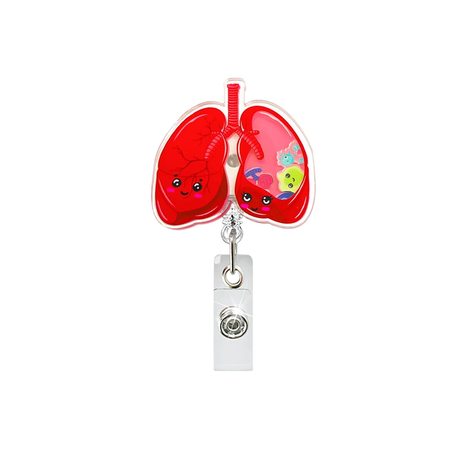 Badge Reel Lightweight Retractable Badge Clip Id Card Holder Compact Nurse Id Holder For Hospitals Doctors Exhibitions Lungs