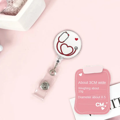 Easy To Pull Buckle Nurse Retractable Badge Reel ID Card Accessories Fashion Nurse ID Card Clips Simplicity Cute