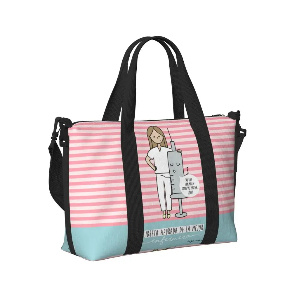 Custom Proud To Be A Nurse Grocery Shopping Tote Bag Women Big Capacity Health Care Nursing Gym Beach Travel Bags